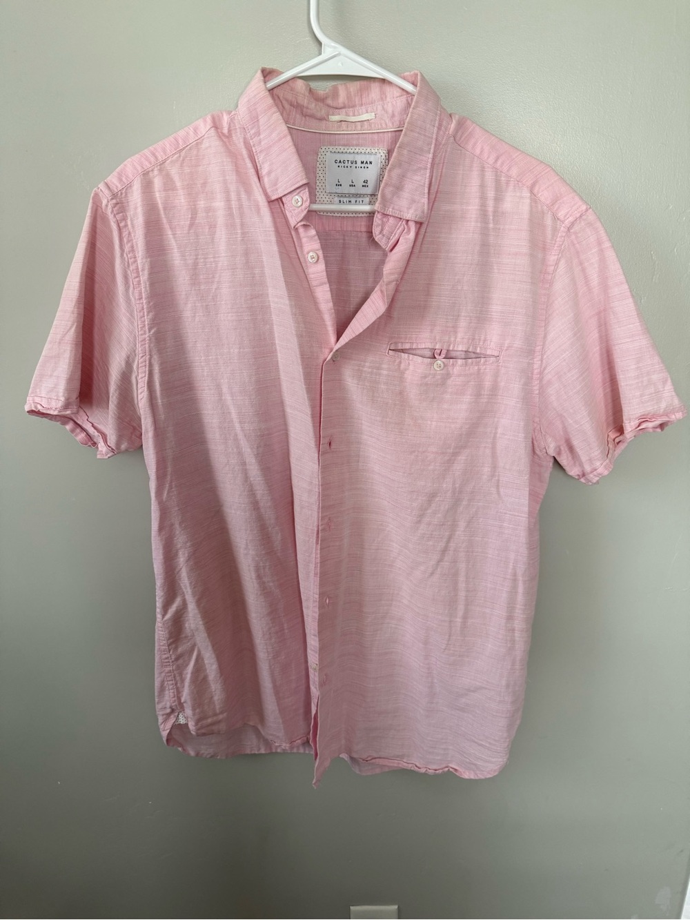 Cactus Light Pink Short-Sleeve Button-Down Shirt